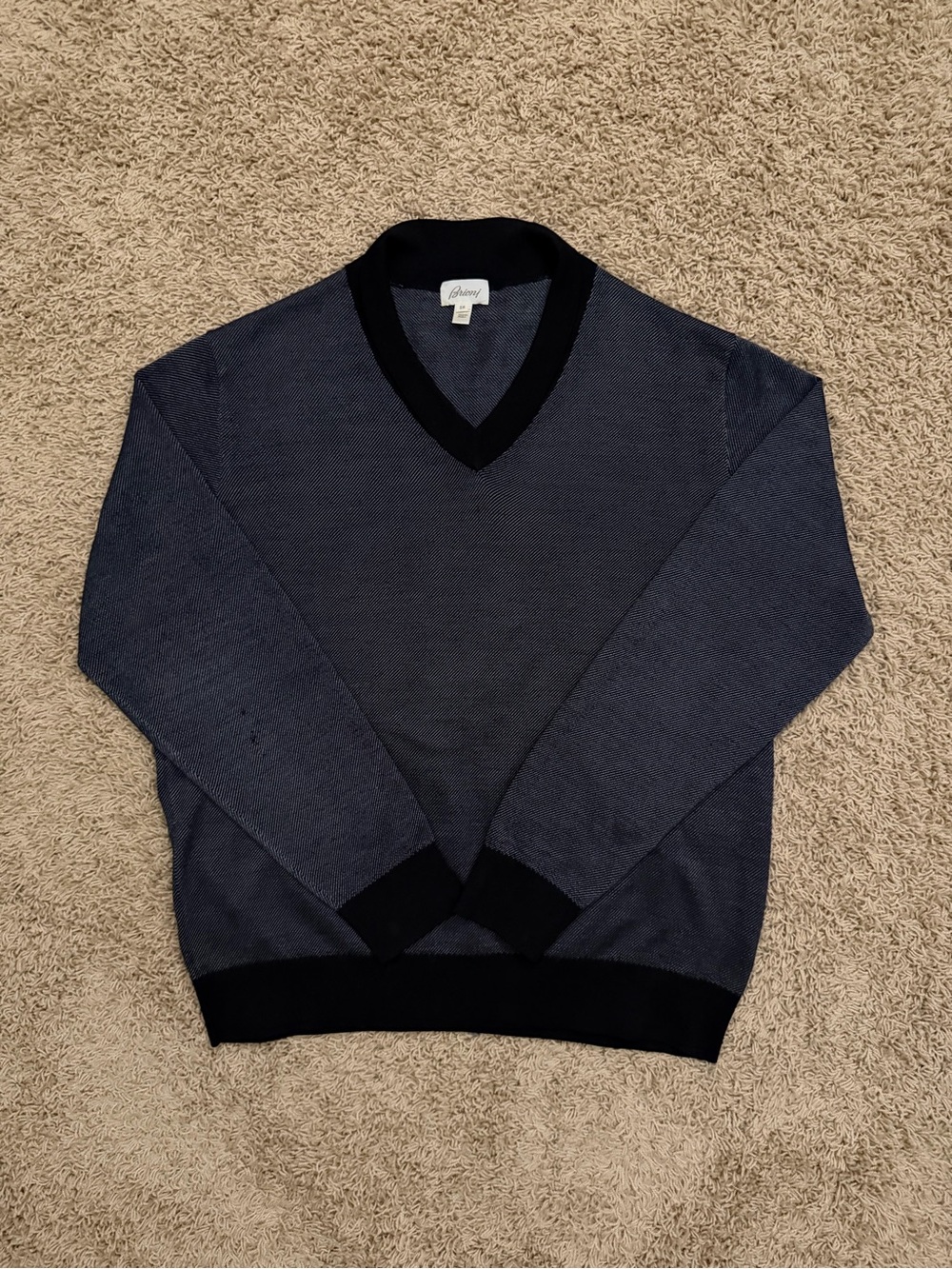 BRIONI Cashmere Wool Silk V Neck Sweater Black Men’s Size 56